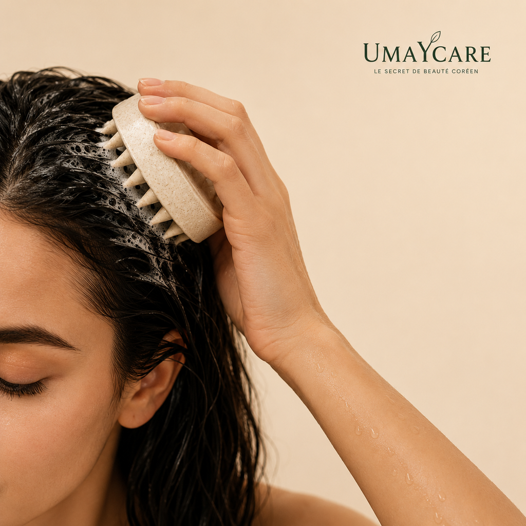 Brosse Masseuse Cuir Chevelu — Rituel Coréen Umaycare